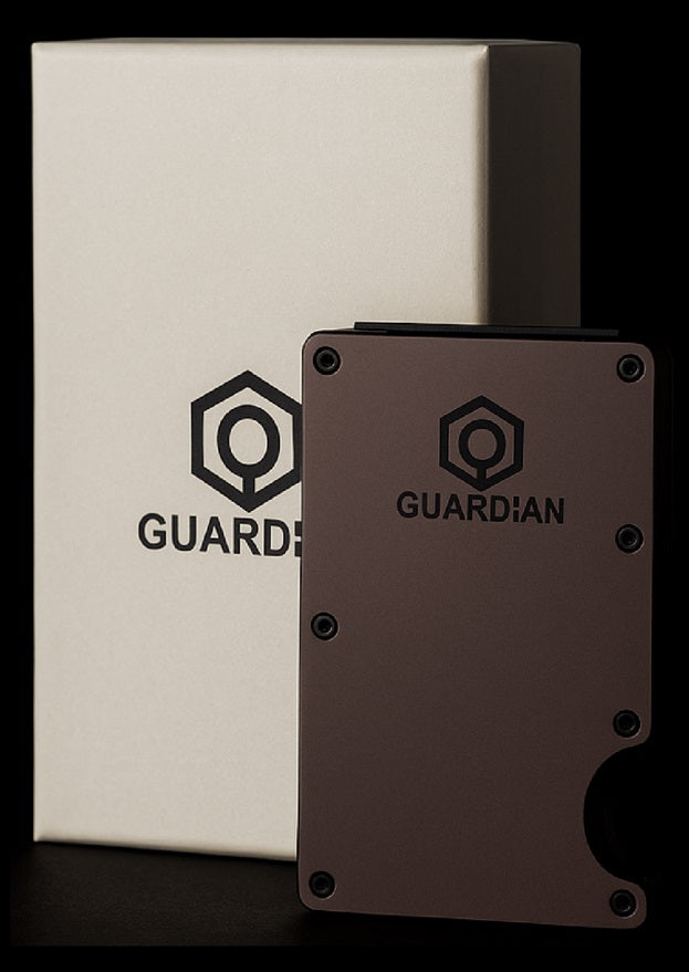 Cartera marrón con caja para regalo protección RFID