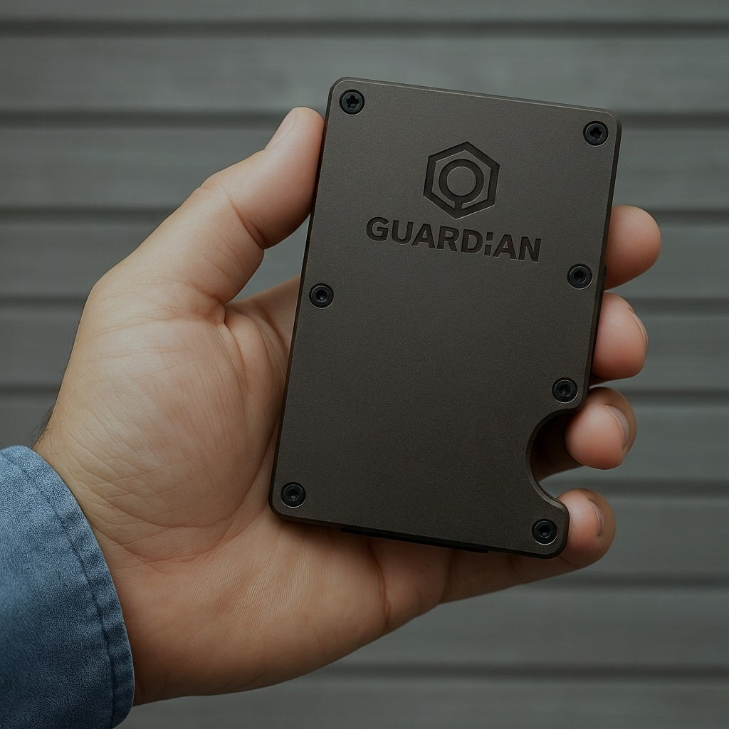 cartera de aluminio delgada para hombre estilo minimalista dg 03